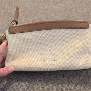 Michael Kors Beige and Brown Wristlet